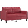 Sofá de 2 plazas con cojines cuero sintético rojo tinto 140 cm de , Sofás - Ref: Foro24-3200806, Precio: 273,42 €, Descuento: %