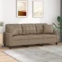 Sofá de 3 plazas con cojines cuero sintético capuchino 180 cm de , Sofás - Ref: Foro24-3200812, Precio: 291,03 €, Descuento: %