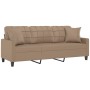 Sofá de 3 plazas con cojines cuero sintético capuchino 180 cm de , Sofás - Ref: Foro24-3200812, Precio: 294,53 €, Descuento: %