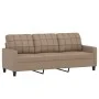 Sofá de 3 plazas con cojines cuero sintético capuchino 180 cm de , Sofás - Ref: Foro24-3200812, Precio: 291,03 €, Descuento: %