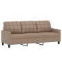 Sofá de 3 plazas con cojines cuero sintético capuchino 180 cm de , Sofás - Ref: Foro24-3200812, Precio: 294,53 €, Descuento: %