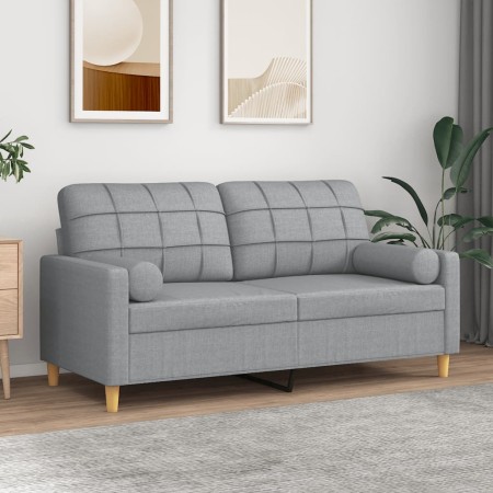 Sofá de 2 plazas con cojines tela gris claro 140 cm de , Sofás - Ref: Foro24-3200782, Precio: 224,33 €, Descuento: %