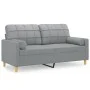 2-seater sofa with light gray fabric cushions 140 cm by , Sofas - Ref: Foro24-3200782, Price: 210,71 €, Discount: %
