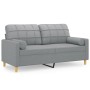 Sofá de 2 plazas con cojines tela gris claro 140 cm de , Sofás - Ref: Foro24-3200782, Precio: 224,33 €, Descuento: %