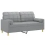 Sofá de 2 plazas con cojines tela gris claro 140 cm de , Sofás - Ref: Foro24-3200782, Precio: 210,71 €, Descuento: %