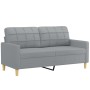 Sofá de 2 plazas con cojines tela gris claro 140 cm de , Sofás - Ref: Foro24-3200782, Precio: 224,33 €, Descuento: %