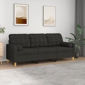 3-Sitzer-Sofa mit schwarzen Stoffkissen 180 cm von , Sofas - Ref: Foro24-3200794, Preis: 290,29 €, Rabatt: %