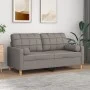 Sofá de 2 plazas con cojines tela gris taupe 140 cm de , Sofás - Ref: Foro24-3200789, Precio: 219,18 €, Descuento: %