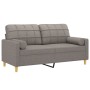 Sofá de 2 plazas con cojines tela gris taupe 140 cm de , Sofás - Ref: Foro24-3200789, Precio: 223,90 €, Descuento: %
