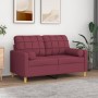 Sofá de 2 plazas con cojines tela rojo tinto 120 cm de , Sofás - Ref: Foro24-3200780, Precio: 214,55 €, Descuento: %