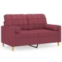 Sofá de 2 plazas con cojines tela rojo tinto 120 cm de , Sofás - Ref: Foro24-3200780, Precio: 211,27 €, Descuento: %