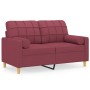 Sofá de 2 plazas con cojines tela rojo tinto 120 cm de , Sofás - Ref: Foro24-3200780, Precio: 214,55 €, Descuento: %