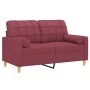 Sofá de 2 plazas con cojines tela rojo tinto 120 cm de , Sofás - Ref: Foro24-3200780, Precio: 211,27 €, Descuento: %