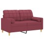 Sofá de 2 plazas con cojines tela rojo tinto 120 cm de , Sofás - Ref: Foro24-3200780, Precio: 214,55 €, Descuento: %