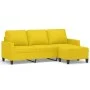 3-seater sofa with light yellow fabric stool 180 cm by , Sofas - Ref: Foro24-3201042, Price: 298,60 €, Discount: %