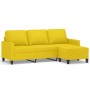 Sofá de 3 plazas con taburete de tela amarillo claro 180 cm de , Sofás - Ref: Foro24-3201042, Precio: 302,52 €, Descuento: %