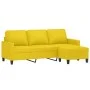 Sofá de 3 plazas con taburete de tela amarillo claro 180 cm de , Sofás - Ref: Foro24-3201042, Precio: 298,60 €, Descuento: %
