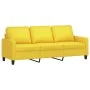 Sofá de 3 plazas con taburete de tela amarillo claro 180 cm de , Sofás - Ref: Foro24-3201042, Precio: 298,60 €, Descuento: %
