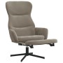 Sillón de relax con reposapiés de terciopelo gris claro de , Sillones - Ref: Foro24-3097495, Precio: 126,29 €, Descuento: %