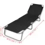 Klappbare Sonnenliege aus Stahl mit schwarzer Pulverbeschichtung von vidaXL, Liegen - Ref: Foro24-41478, Preis: 59,39 €, Raba...
