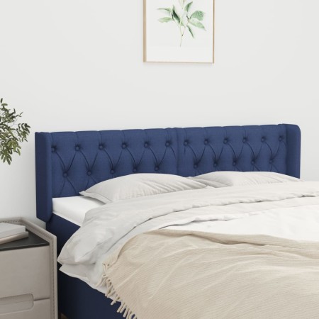 Cabecero de tela azul 147x16x78/88 cm de , Cabeceros y pies de cama - Ref: Foro24-3119108, Precio: 62,12 €, Descuento: %