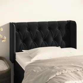 Black velvet headboard 83x16x78/88 cm by , Headboards and footboards - Ref: Foro24-3119136, Price: 60,19 €, Discount: %