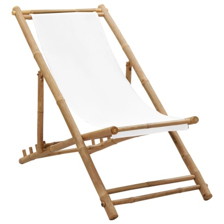 Tumbona de jardín bambú y lona de vidaXL, Sillas de jardín - Ref: Foro24-41491, Precio: 51,67 €, Descuento: %