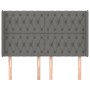 Cabecero con orejas de tela gris oscuro 147x16x118/128 cm de , Cabeceros y pies de cama - Ref: Foro24-3119915, Precio: 134,10...