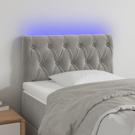 Cabecero con LED de terciopelo gris claro 80x7x78/88 cm de , Cabeceros y pies de cama - Ref: Foro24-3121978, Precio: 45,47 €,...