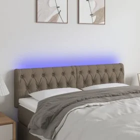Headboard with LED in taupe gray fabric 144x7x78/88 cm by , Headboards and footboards - Ref: Foro24-3121950, Price: 82,01 €, ...