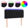 Cabecero con LED de terciopelo negro 100x7x78/88 cm de , Cabeceros y pies de cama - Ref: Foro24-3121992, Precio: 53,00 €, Des...