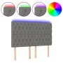 Cabecero con luces LED tela gris oscuro 144x7x118/128 cm de , Cabeceros y pies de cama - Ref: Foro24-3122759, Precio: 128,02 ...