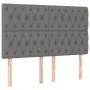 Cabecero con luces LED tela gris oscuro 144x7x118/128 cm de , Cabeceros y pies de cama - Ref: Foro24-3122759, Precio: 128,02 ...