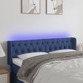 Cabecero con LED de tela azul 147x16x78/88 cm de , Cabeceros y pies de cama - Ref: Foro24-3123576, Precio: 68,62 €, Descuento: %