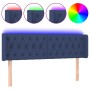 Cabecero con LED de tela azul 147x16x78/88 cm de , Cabeceros y pies de cama - Ref: Foro24-3123576, Precio: 68,62 €, Descuento: %