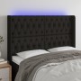 Cabecero con LED de tela negro 147x16x118/128 cm de , Cabeceros y pies de cama - Ref: Foro24-3124384, Precio: 137,49 €, Descu...