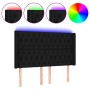 Cabecero con LED de tela negro 147x16x118/128 cm de , Cabeceros y pies de cama - Ref: Foro24-3124384, Precio: 137,49 €, Descu...