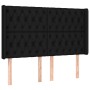 Cabecero con LED de tela negro 147x16x118/128 cm de , Cabeceros y pies de cama - Ref: Foro24-3124384, Precio: 137,49 €, Descu...