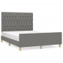 Estructura de cama con cabecero de tela gris oscuro 140x190 cm de , Camas y somieres - Ref: Foro24-3125293, Precio: 237,78 €,...