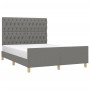 Estructura de cama con cabecero de tela gris oscuro 140x190 cm de , Camas y somieres - Ref: Foro24-3125293, Precio: 237,78 €,...