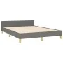 Bettgestell aus dunkelgrauem Stoff mit Kopfteil 140x190 cm von , Betten und Lattenroste - Ref: Foro24-3125293, Preis: 234,18 ...