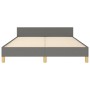 Estructura de cama con cabecero de tela gris oscuro 140x190 cm de , Camas y somieres - Ref: Foro24-3125293, Precio: 237,78 €,...