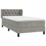 Cama box spring con colchón terciopelo gris claro 80x200 cm de , Camas y somieres - Ref: Foro24-3127637, Precio: 292,31 €, De...