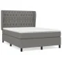 Box spring bed with dark gray fabric mattress 140x190 cm by , Beds and slatted bases - Ref: Foro24-3128198, Price: 557,53 €, ...
