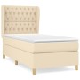 Cama box spring con colchón tela color crema 90x200 cm de , Camas y somieres - Ref: Foro24-3128738, Precio: 355,89 €, Descuen...