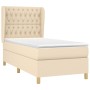 Cama box spring con colchón tela color crema 90x200 cm de , Camas y somieres - Ref: Foro24-3128738, Precio: 355,89 €, Descuen...
