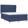 Box spring bed with blue fabric mattress 140x200 cm by , Beds and slatted bases - Ref: Foro24-3128771, Price: 525,16 €, Disco...