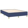 Box spring bed with blue fabric mattress 140x200 cm by , Beds and slatted bases - Ref: Foro24-3128771, Price: 525,16 €, Disco...