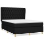 Cama box spring con colchón tela negro 140x200 cm de , Camas y somieres - Ref: Foro24-3128767, Precio: 531,88 €, Descuento: %