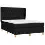 Cama box spring con colchón tela negro 140x200 cm de , Camas y somieres - Ref: Foro24-3128767, Precio: 531,88 €, Descuento: %